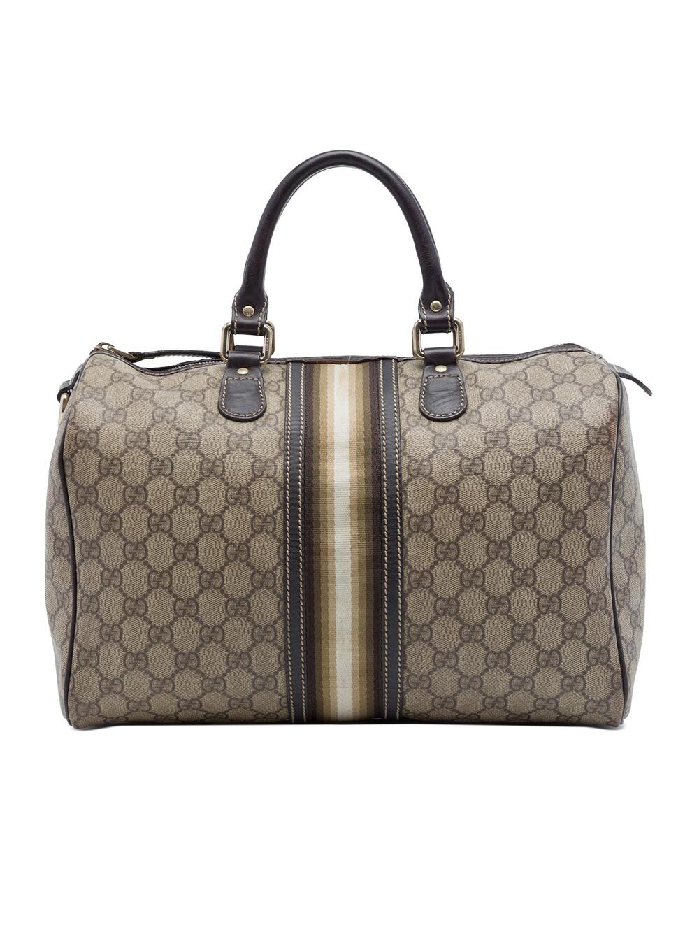 Gucci Web Joy Boston Bag Gg Coated #376092G74B